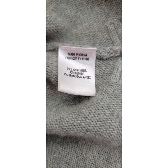 Theory Cashmere Pullover Knit Poncho Sweater Sz Medium Turtleneck Green - Picture 10 of 11
